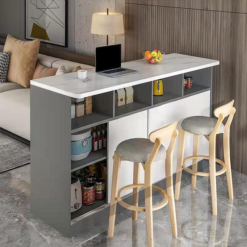 Contemporary Style Wood Rectangle Bar Wine Table for Dining Room