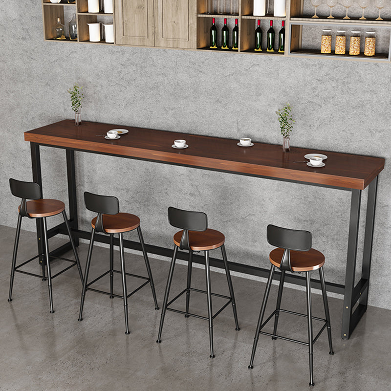 Contemporary Style Solid Wood Rectangle Bar Wine Table for Living Room