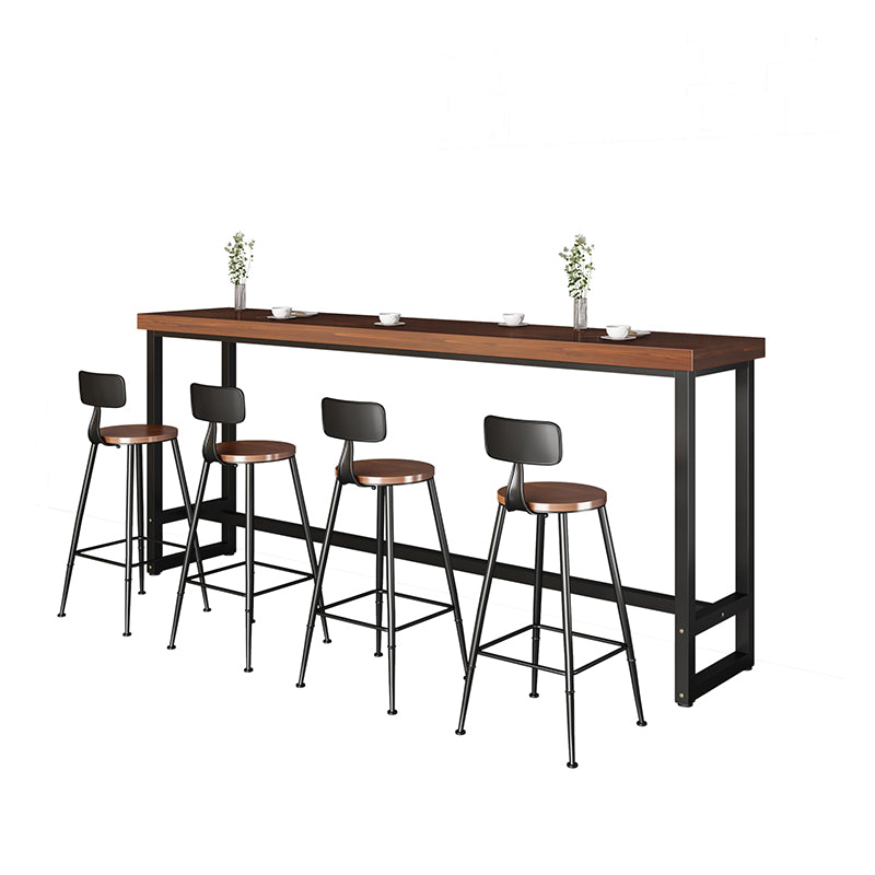 Contemporary Style Solid Wood Rectangle Bar Wine Table for Living Room