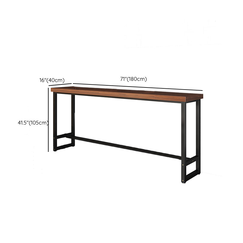 Contemporary Style Solid Wood Rectangle Bar Wine Table for Living Room