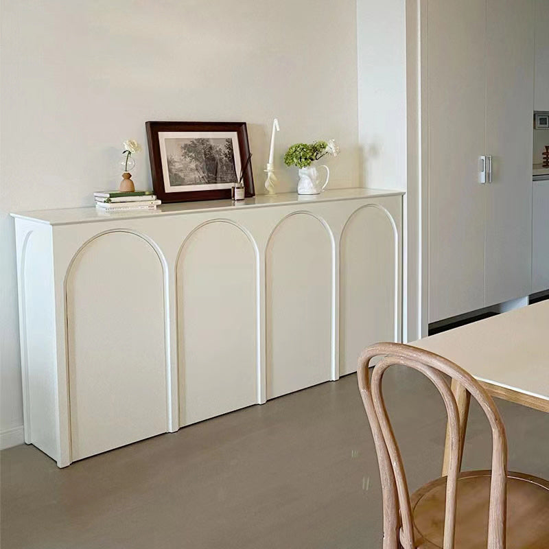 Modernism Wood Sideboard Table White Server Cabinets Included for Living Room