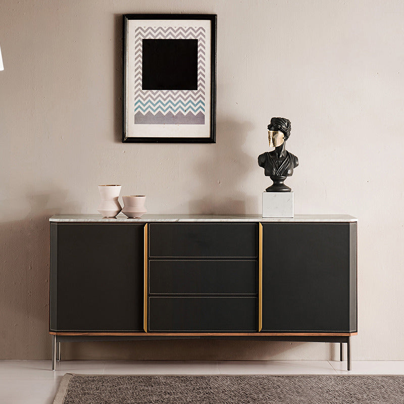 Glam Sideboard Wood Server Cabinet with Storage for Dining Room