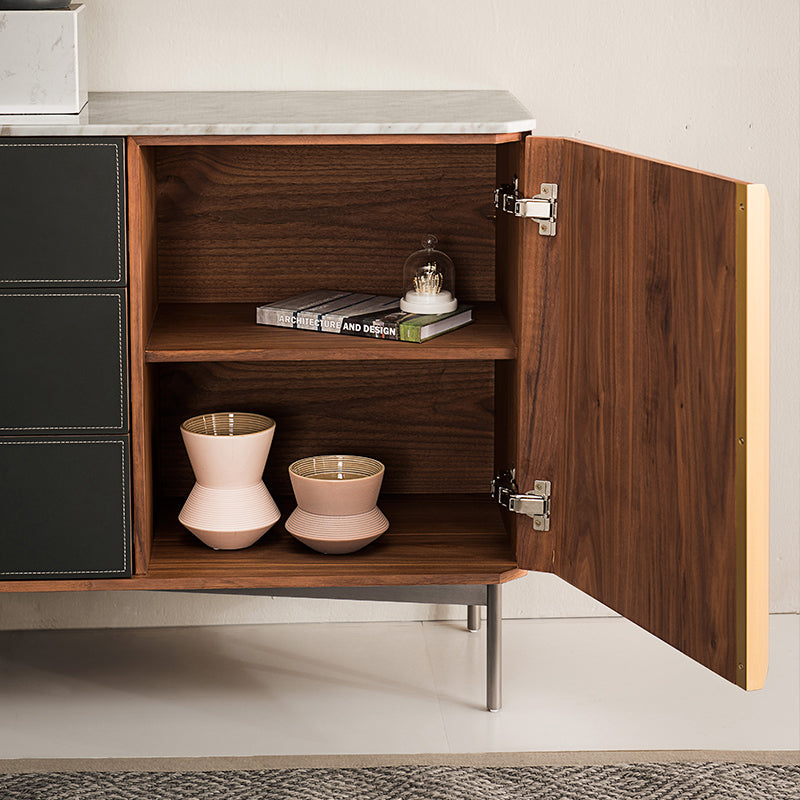 Glam Sideboard Wood Server Cabinet with Storage for Dining Room