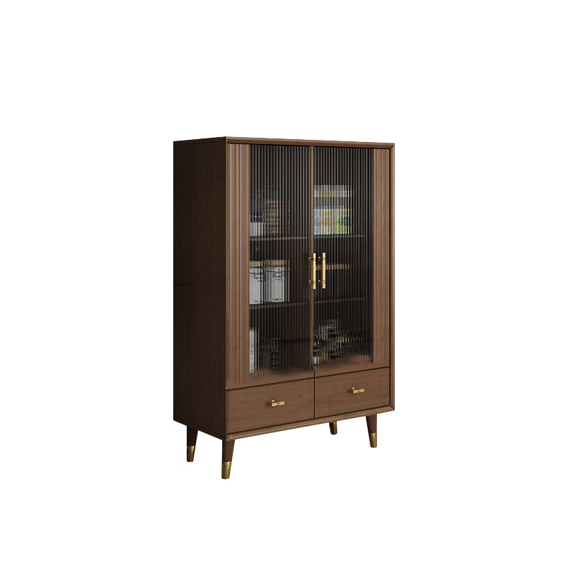 Glam Display Stand Display Stand Faux wood Curio Cabinet with Drawers