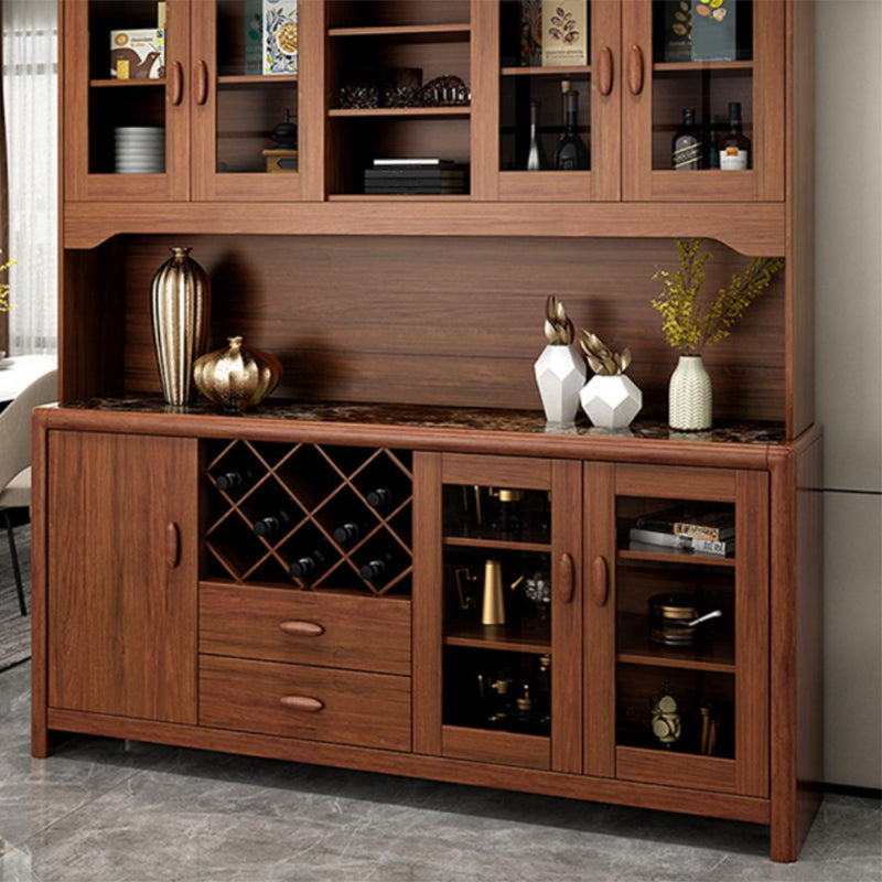 Glam Display Stand Display Stand Faux wood Curio Cabinet with Drawers