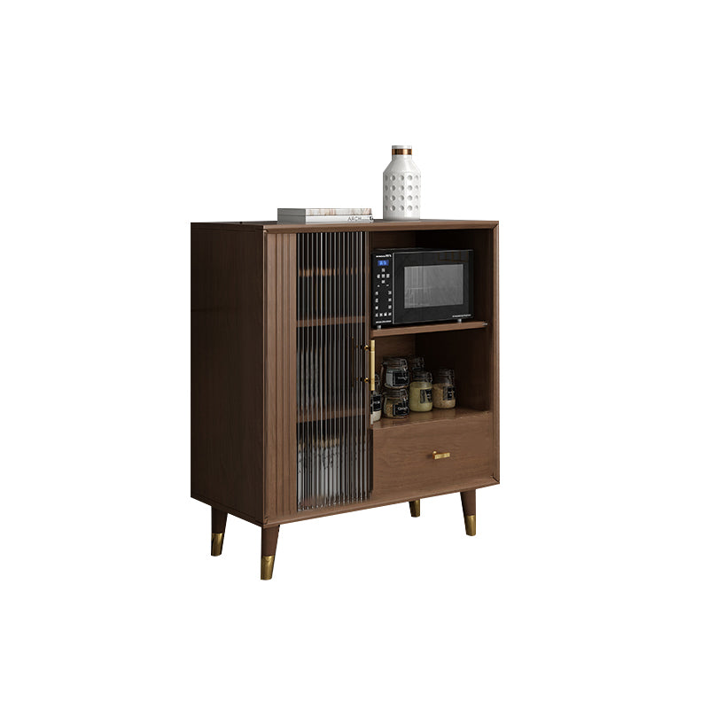 Glam Display Stand Display Stand Faux wood Curio Cabinet with Drawers