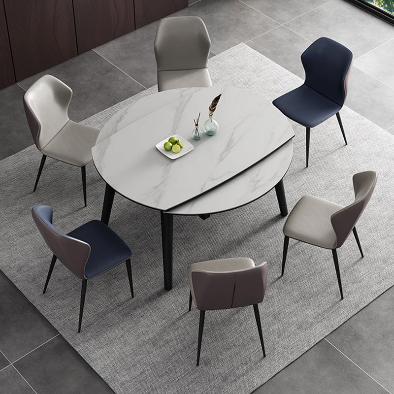 5/7 Pcs Dining Set with Foldable Dining Table and Faux Leather Chairs