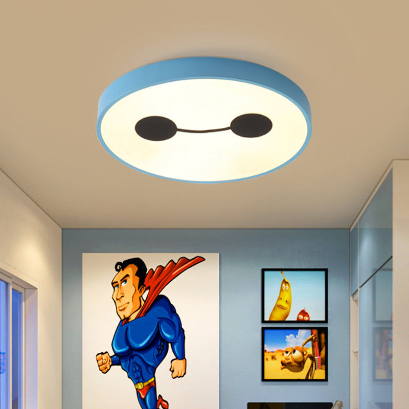 Cartoon Comic Character Iron Flushmount LED Flush Mount Ceiling Light Fixture in Blue, Warm/White Light