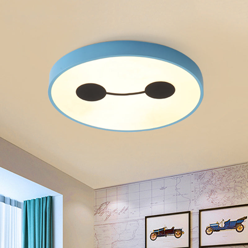 Cartoon Comic Character Iron Flushmount LED Flush Mount Ceiling Light Fixture in Blue, Warm/White Light