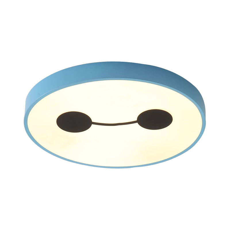 Cartoon Comic Character Iron Flushmount LED Flush Mount Ceiling Light Fixture in Blue, Warm/White Light