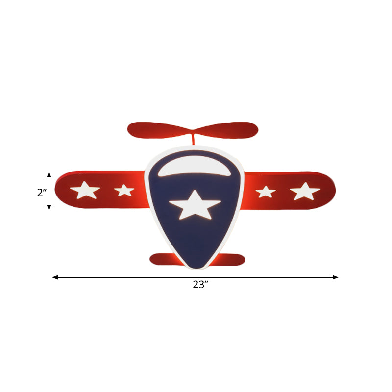 Extra dünne Acryl-Deckenleuchte für Flugzeuge, Cartoon-Rot, LED-Unterputzleuchte mit rotem, warmweißem Licht