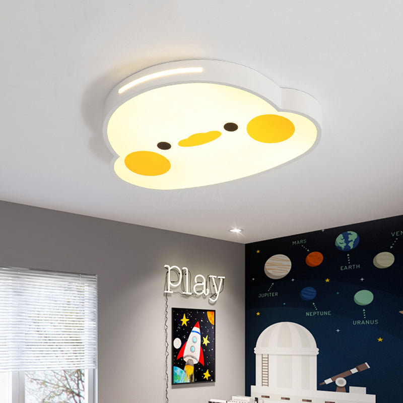 Cute Chick Baby Room Flushmount Light Acrylic Cartoon LED Flush Mount Ceiling Light Fixture in White