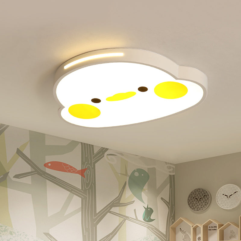 Lámpara de techo empotrada LED de dibujos animados de acrílico con luz empotrada para habitación de bebé de pollito lindo en blanco