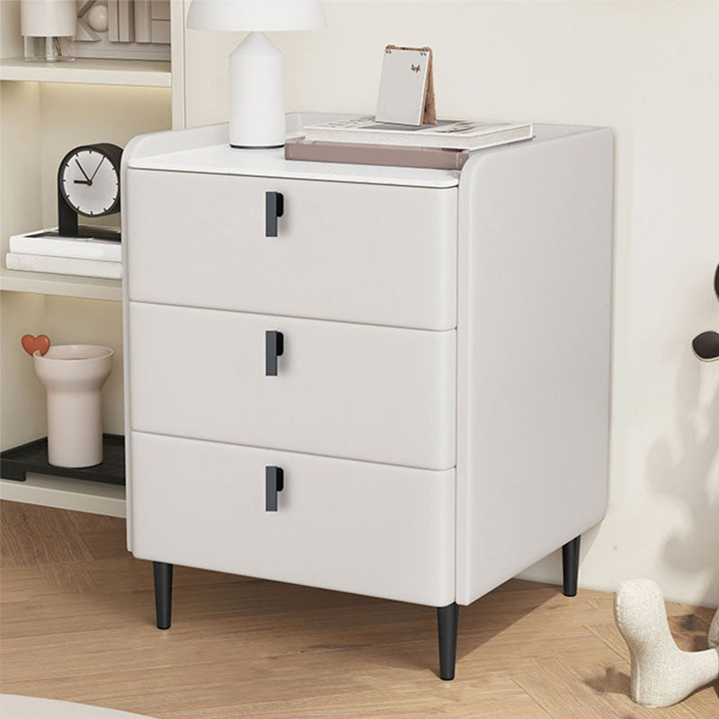 Contemporary Stone Bedside Cabinet with 3 Drawers for Bedroom