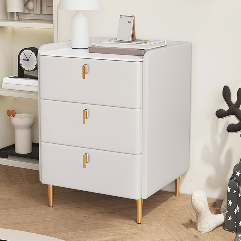 Contemporary Stone Bedside Cabinet with 3 Drawers for Bedroom