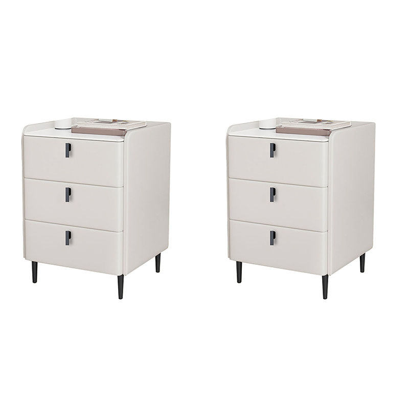 Contemporary Stone Bedside Cabinet with 3 Drawers for Bedroom