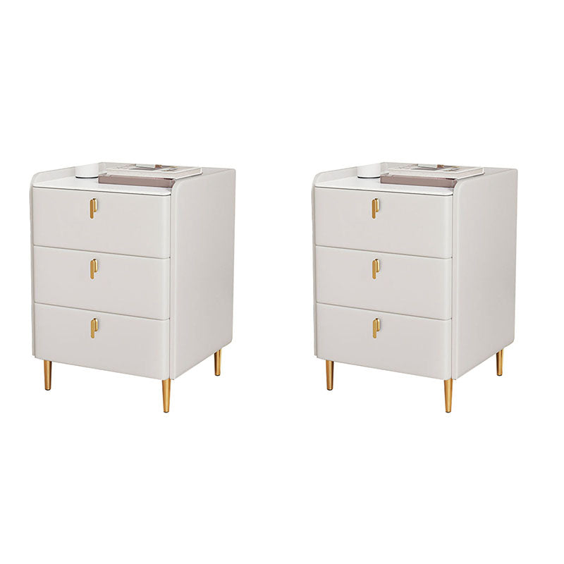 Contemporary Stone Bedside Cabinet with 3 Drawers for Bedroom