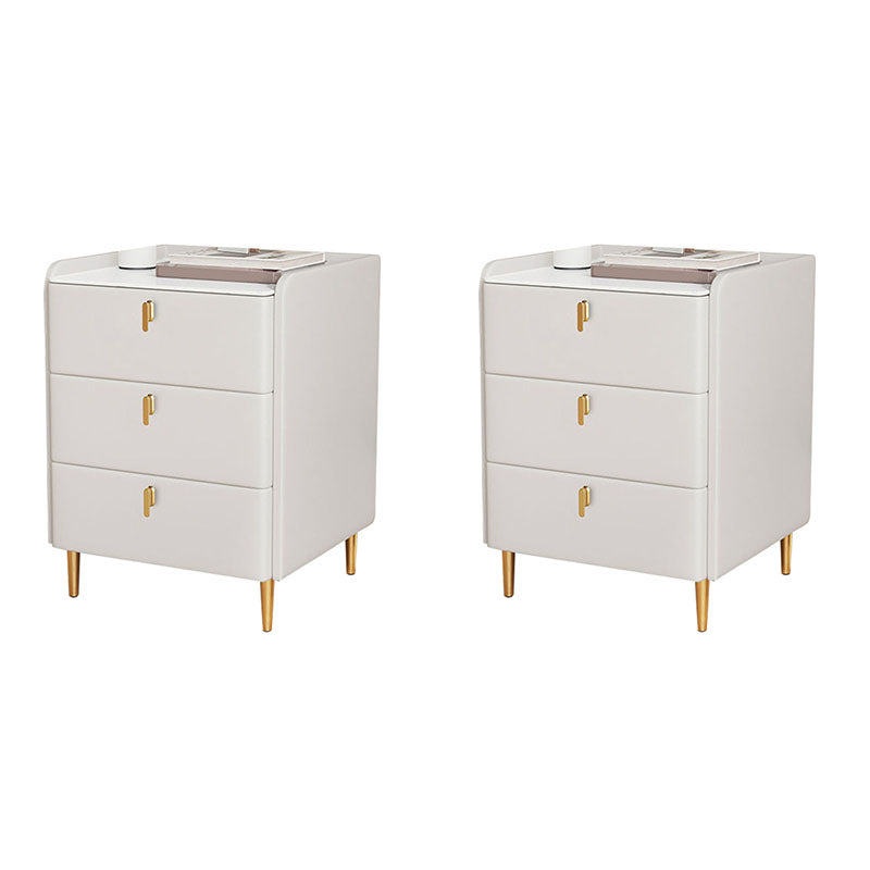 Contemporary Stone Bedside Cabinet with 3 Drawers for Bedroom