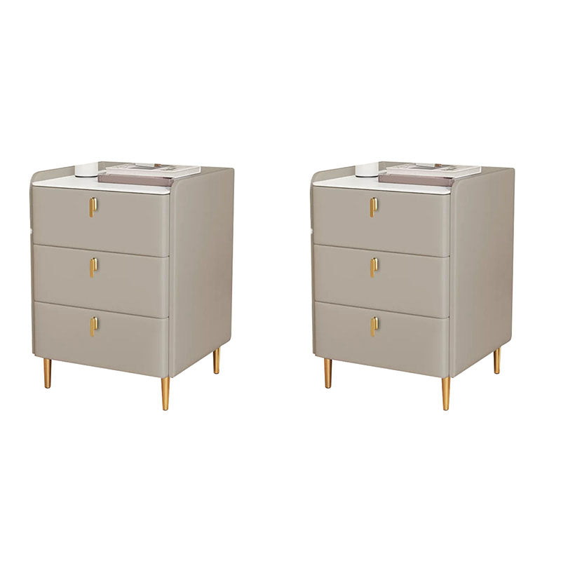 Contemporary Stone Bedside Cabinet with 3 Drawers for Bedroom