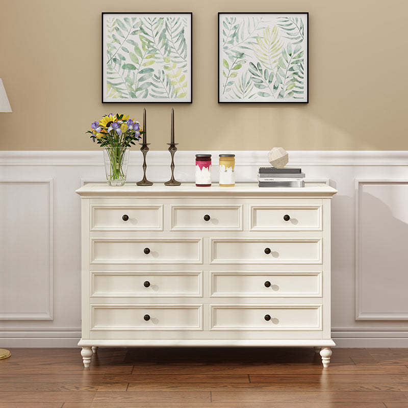 Scandinavian White Wooden Storage Chest Drawers Included for Home