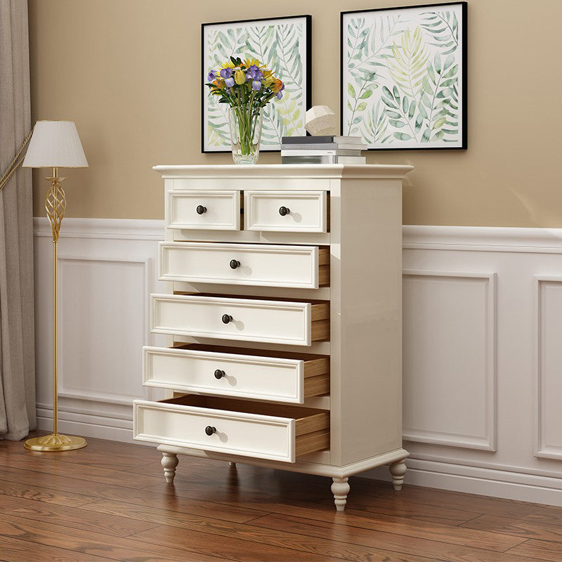 Scandinavian White Wooden Storage Chest Drawers Included for Home