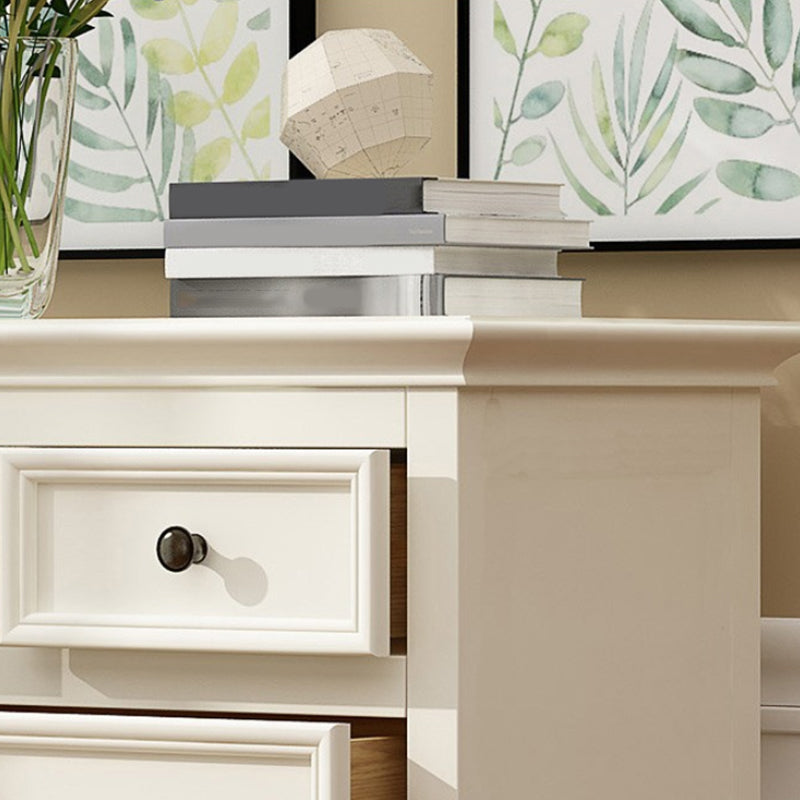 Scandinavian White Wooden Storage Chest Drawers Included for Home