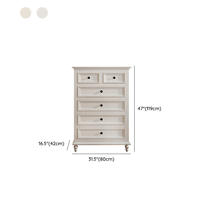 Scandinavian White Wooden Storage Chest Drawers Included for Home