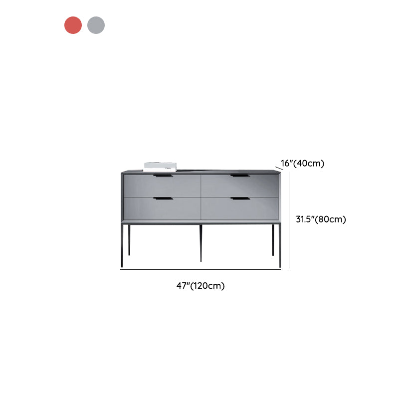 Modern Horizontal Storage Chest with 4 Soft-Close Drawers for Home