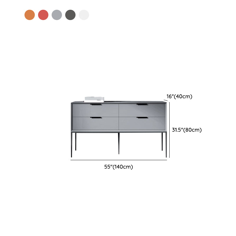 Modern Horizontal Storage Chest with 4 Soft-Close Drawers for Home