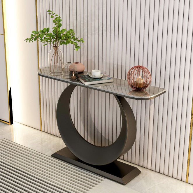 Rectangle Shape Contemporary Console Table Stone Accent Table