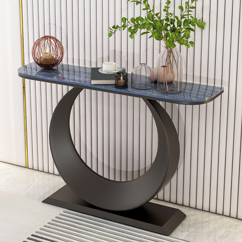 Rectangle Shape Contemporary Console Table Stone Accent Table