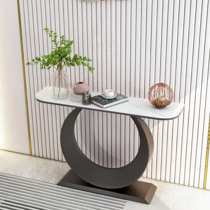 Rectangle Shape Contemporary Console Table Stone Accent Table