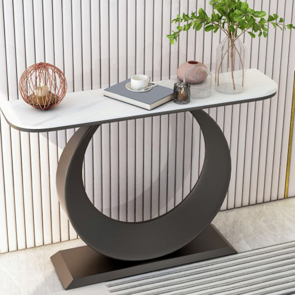 Rectangle Shape Contemporary Console Table Stone Accent Table