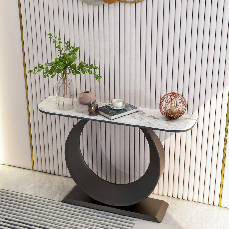 Rectangle Shape Contemporary Console Table Stone Accent Table