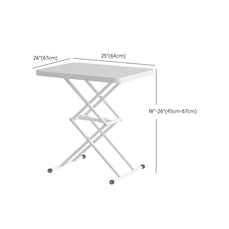 Rectangular Shaped Folding Office Desk with Metal Legs in White