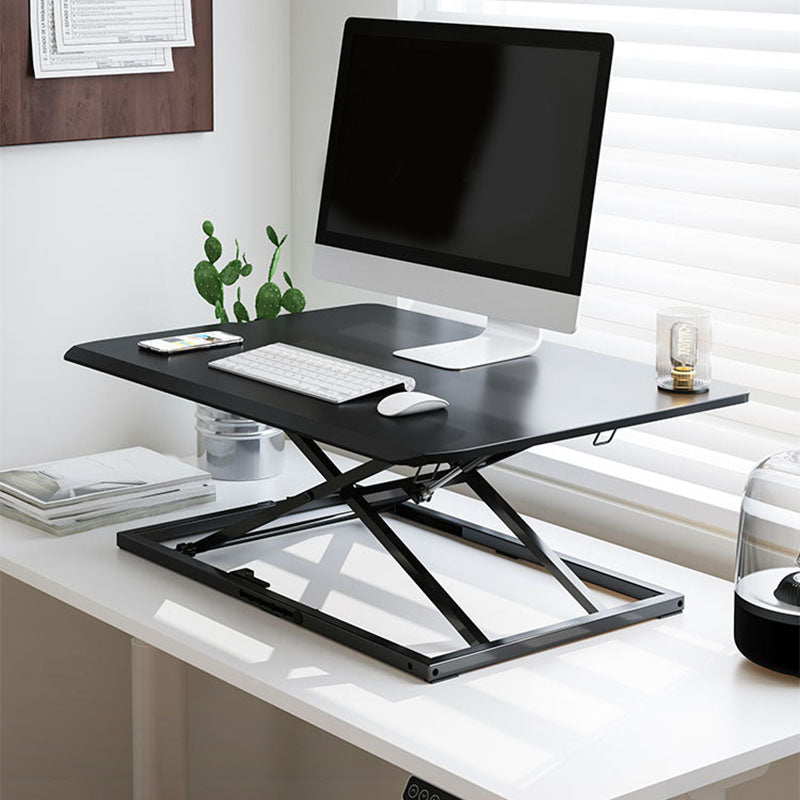 Contemporary Rectangular Shaped Standing Desk Converter Black/White for Office
