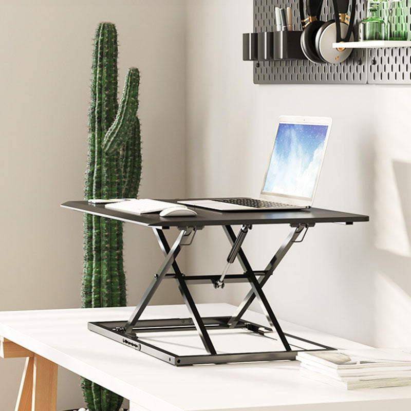 Contemporary Rectangular Shaped Standing Desk Converter Black/White for Office