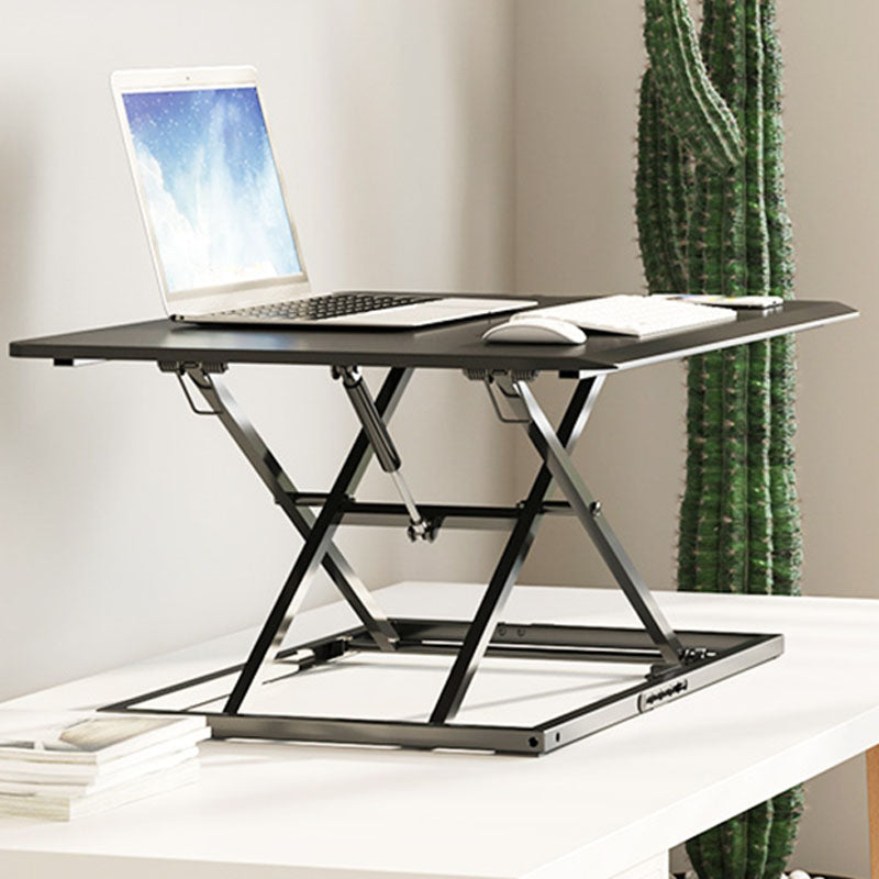 Contemporary Rectangular Shaped Standing Desk Converter Black/White for Office