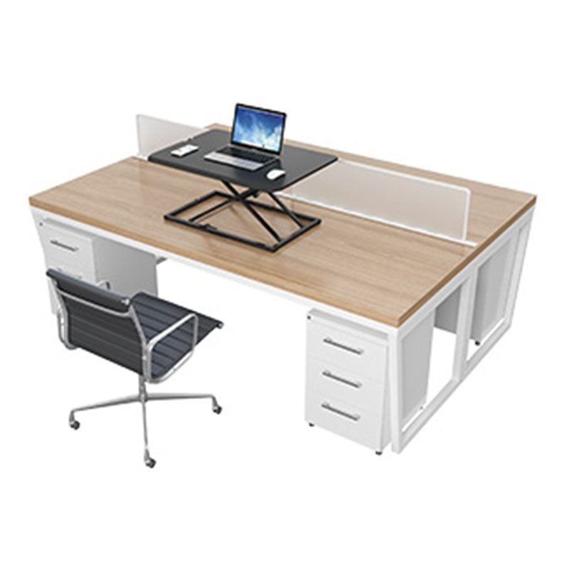 Contemporary Rectangular Shaped Standing Desk Converter Black/White for Office