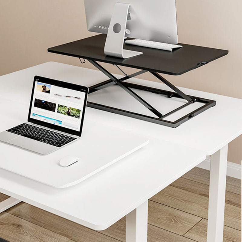 Contemporary Rectangular Shaped Standing Desk Converter Black/White for Office