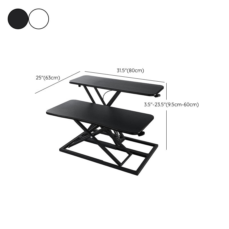 Wooden Folding Standing Office Desk Converter Rectangular Shaped in Black/White/Silver