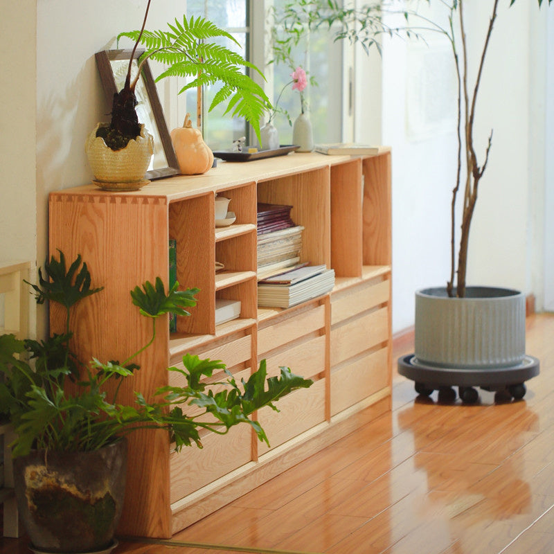 Wooden Standard Bookcase Modern Closed Back Bookshelf with Shelves