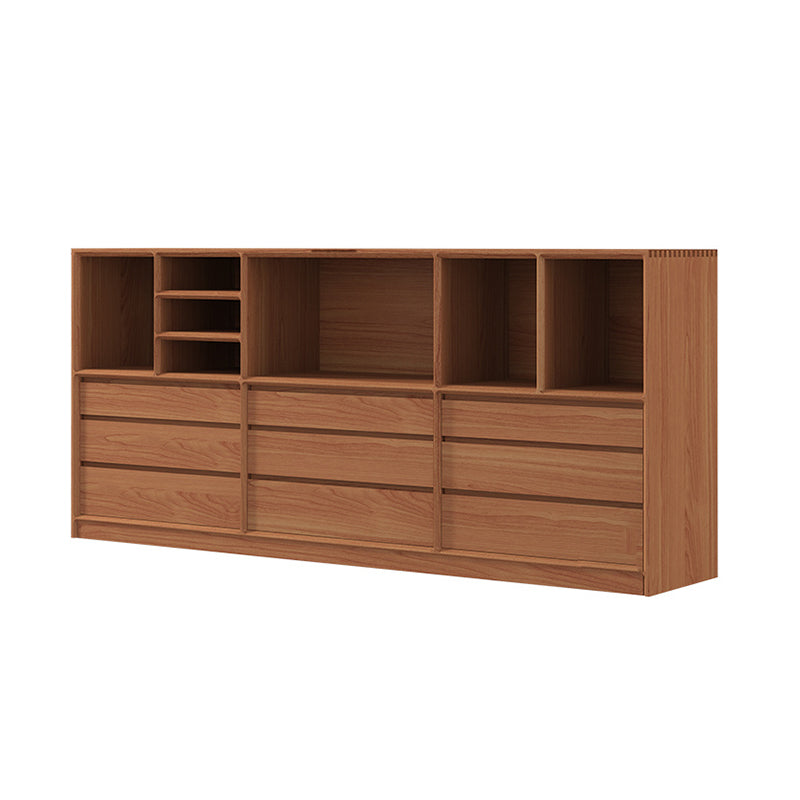 Wooden Standard Bookcase Modern Closed Back Bookshelf with Shelves