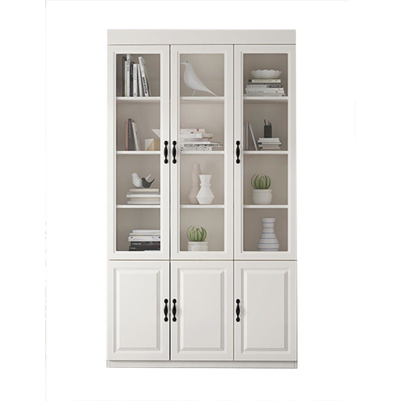 Modern Style Closed Back Bookshelf Solid Wood Bookcase with Cabinets