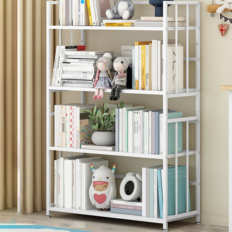 Closed Back Standard Bookshelf Modern Metal Rectangle Shelves Bookcase