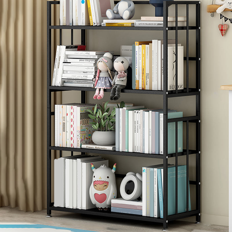 Closed Back Standard Bookshelf Modern Metal Rectangle Shelves Bookcase