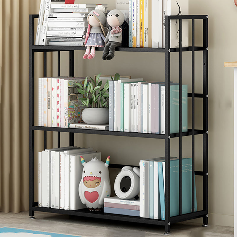 Closed Back Standard Bookshelf Modern Metal Rectangle Shelves Bookcase