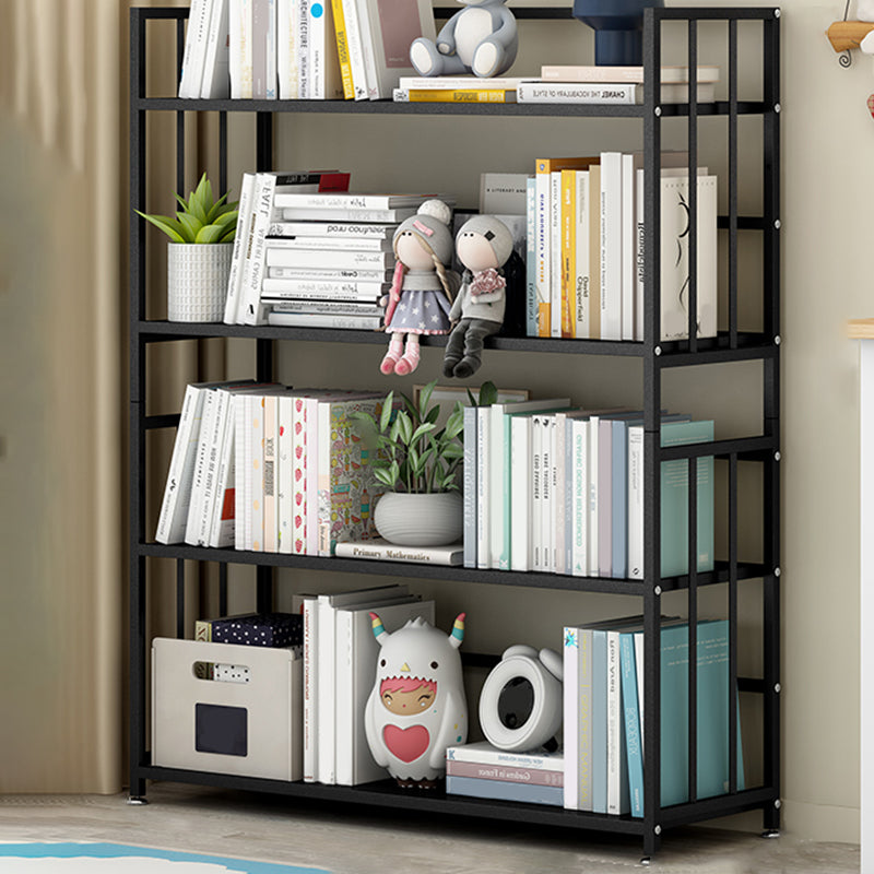 Closed Back Standard Bookshelf Modern Metal Rectangle Shelves Bookcase