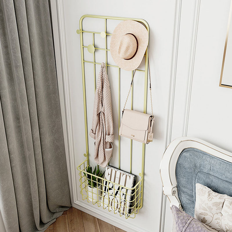 Contemporary Metal Coat Rack Wall Mounted Coat Hanger with Hooks