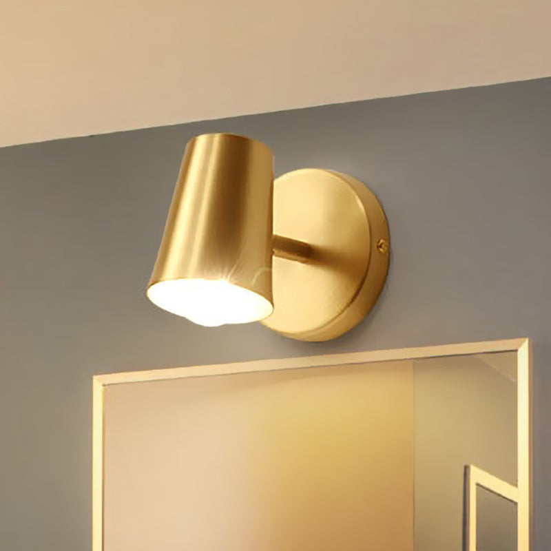 1/2/3-Head Metal Vanity Lighting Antiqued Brass Finish Cup Shape Bathroom Wall Sconce Lamp